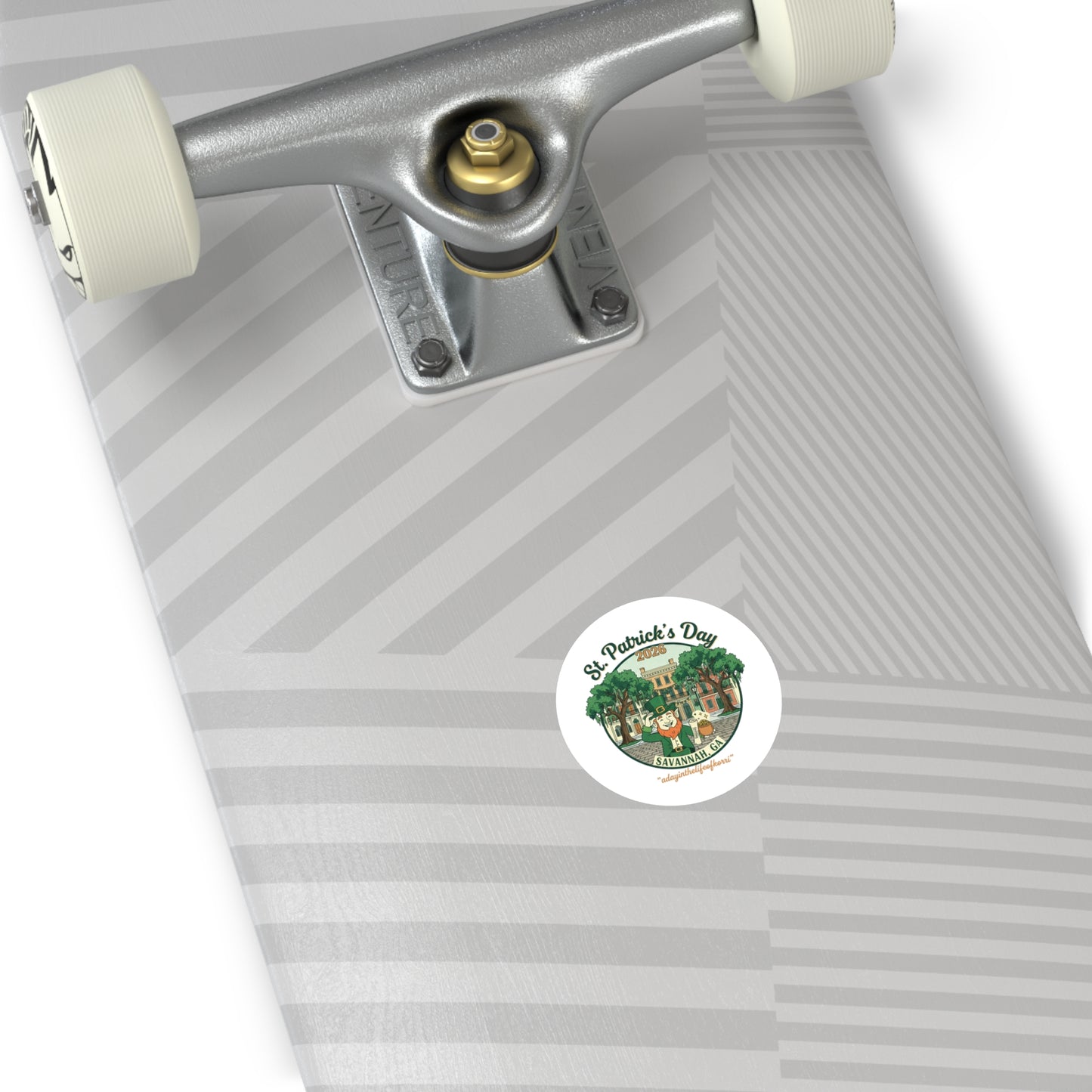 St. Patrick's Day Savannah 2026 Round Sticker — Leprechaun & Historic District Souvenir