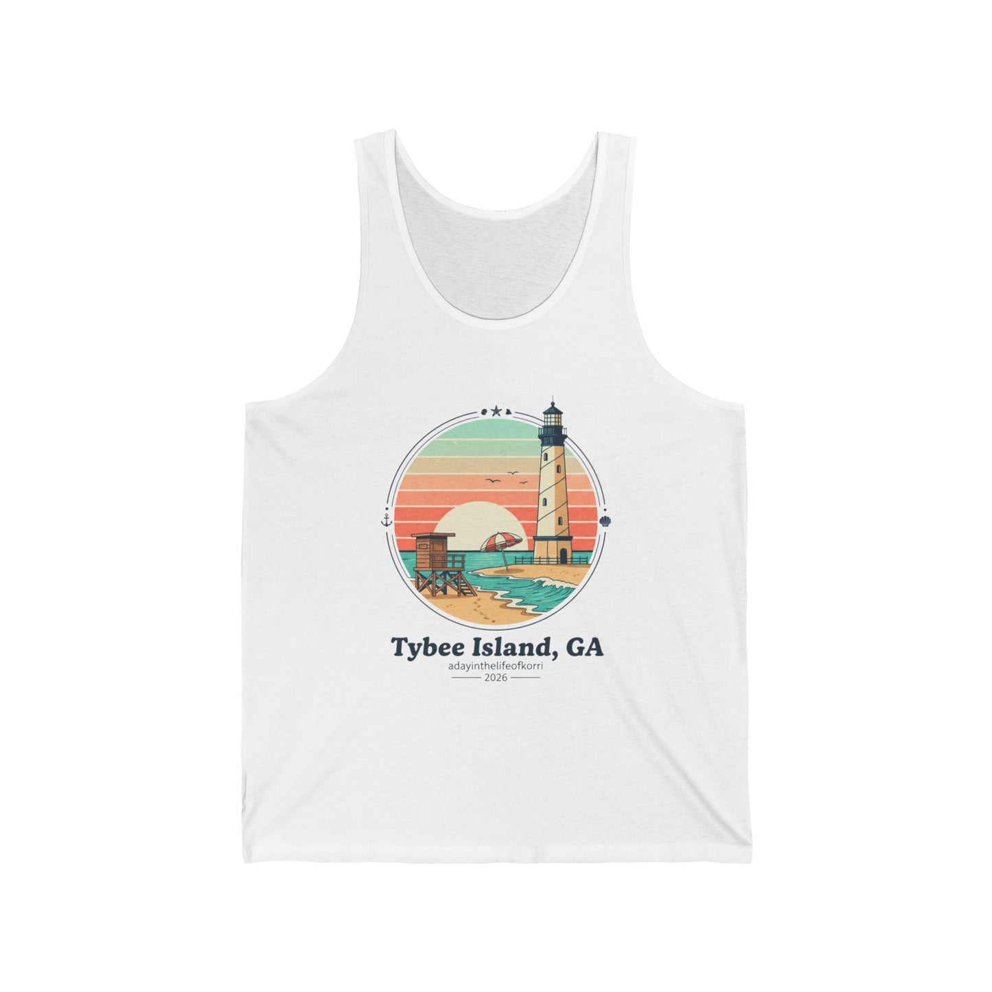 Tybee Island, GA Lighthouse Vintage Sunset Tank