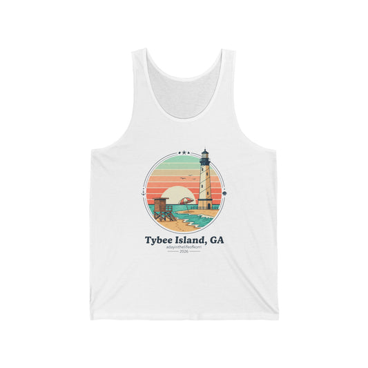 Tybee Island, GA Lighthouse Vintage Sunset Tank