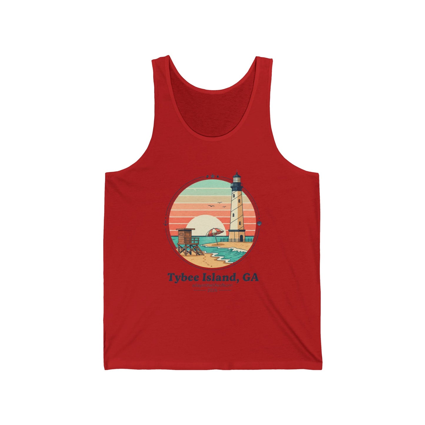 Tybee Island, GA Lighthouse Vintage Sunset Tank