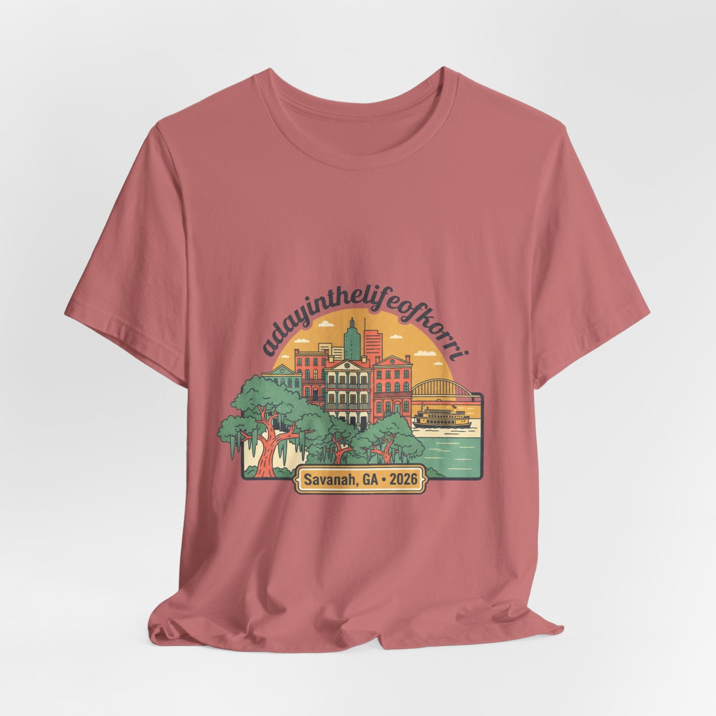 Savannah, GA 2026 Souvenir Tee — "A Day in the Life of Henri" Travel T-Shirt
