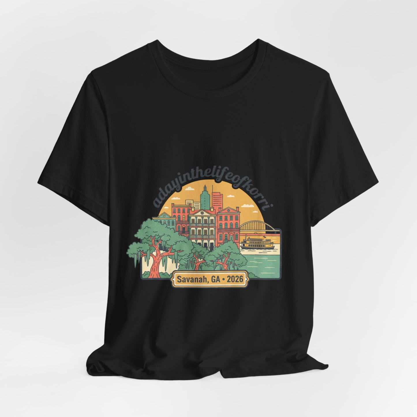 Savannah, GA 2026 Souvenir Tee — "A Day in the Life of Henri" Travel T-Shirt