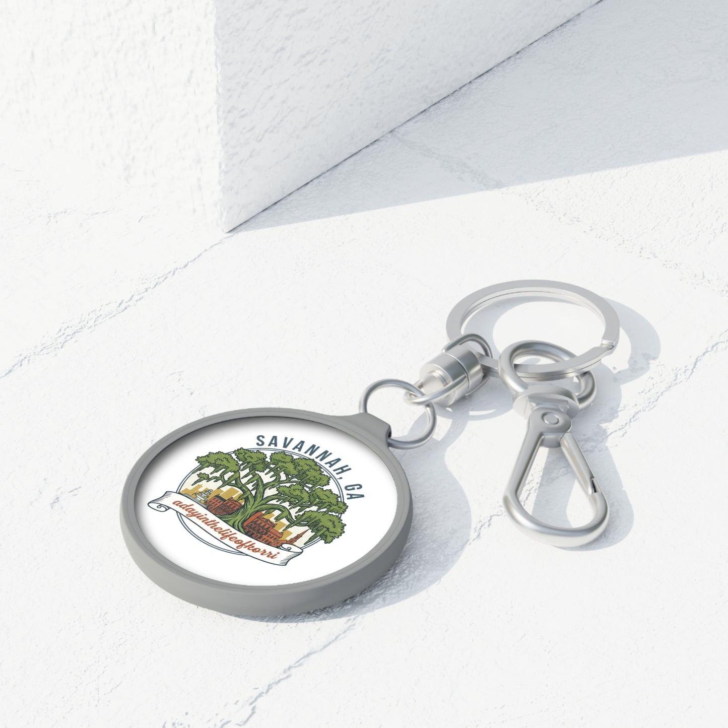 Savannah, GA Keyring Tag — "a day in the life of kvori" Souvenir Keychain