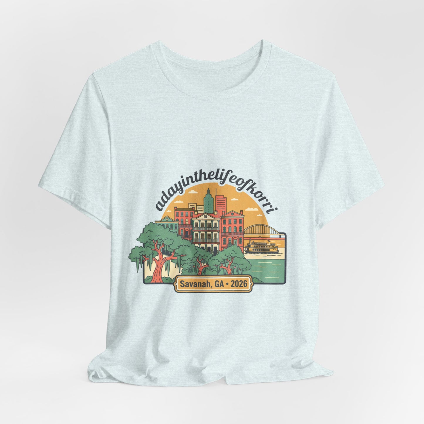 Savannah, GA 2026 Souvenir Tee — "A Day in the Life of Henri" Travel T-Shirt