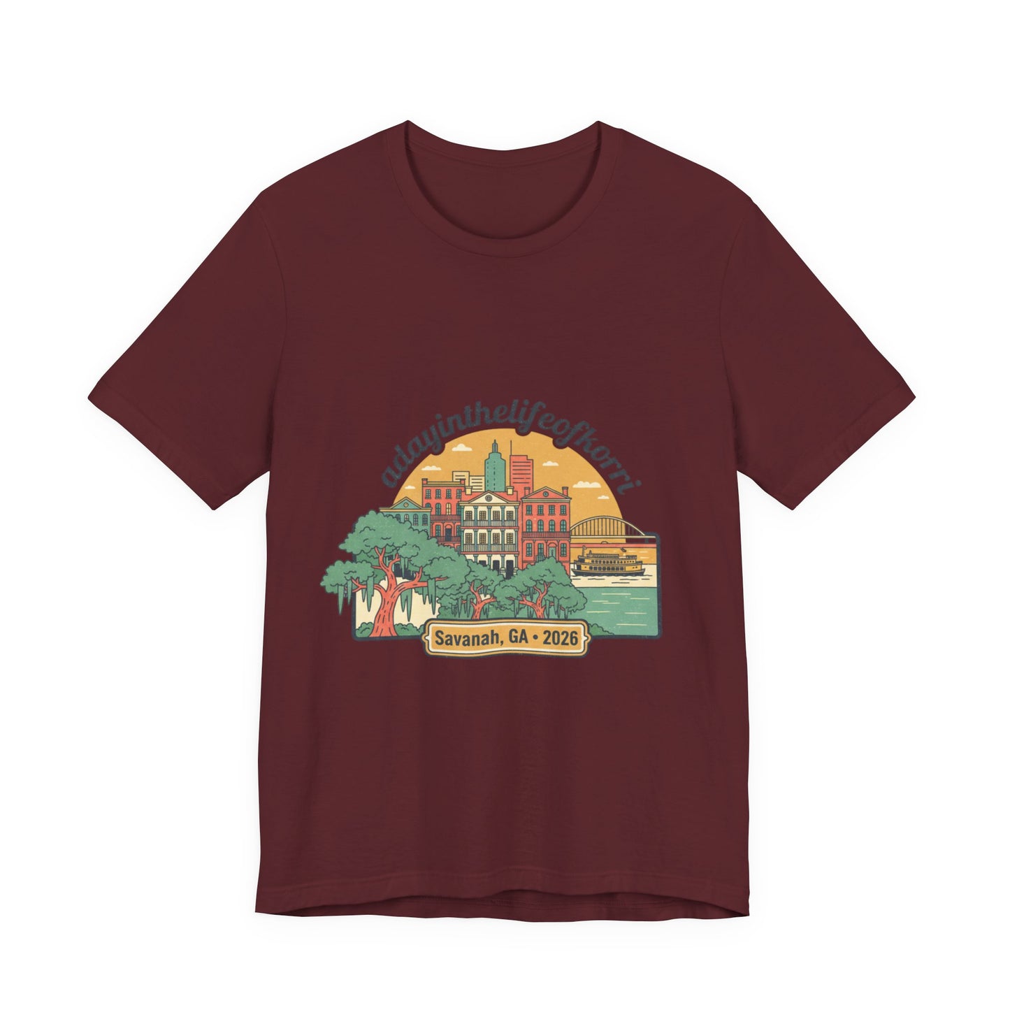 Savannah, GA 2026 Souvenir Tee — "A Day in the Life of Henri" Travel T-Shirt