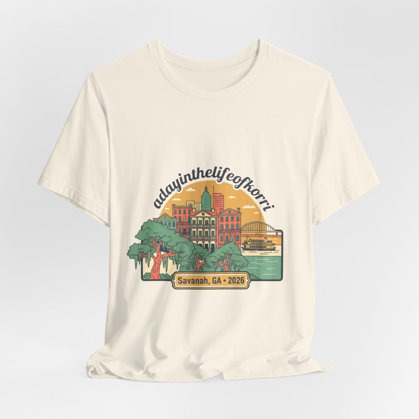 Savannah, GA 2026 Souvenir Tee — "A Day in the Life of Henri" Travel T-Shirt