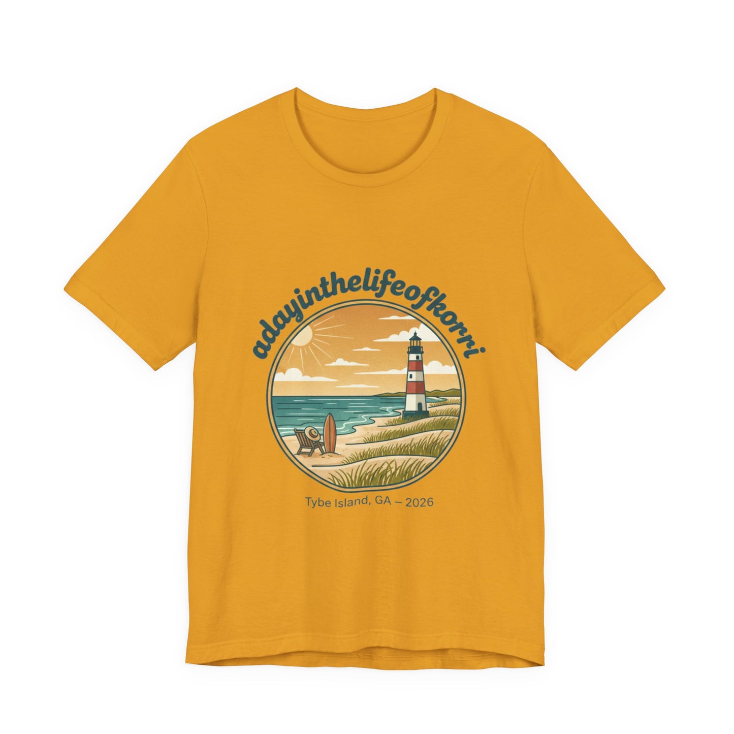 Coastal Sunset Tee — "adayinthelifeofhorry" Tybee Island Lighthouse Graphic T-Shirt