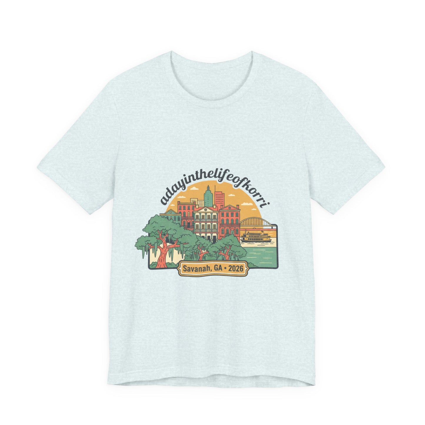 Savannah, GA 2026 Souvenir Tee — "A Day in the Life of Henri" Travel T-Shirt