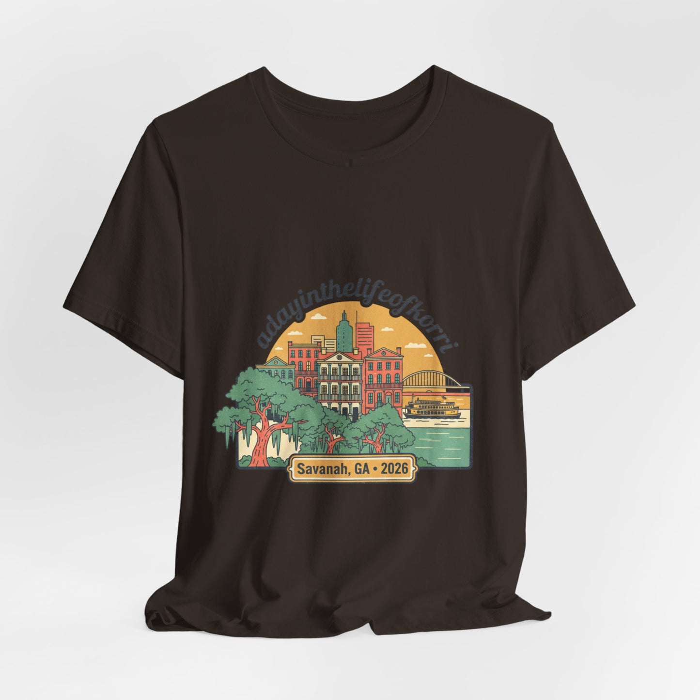 Savannah, GA 2026 Souvenir Tee — "A Day in the Life of Henri" Travel T-Shirt