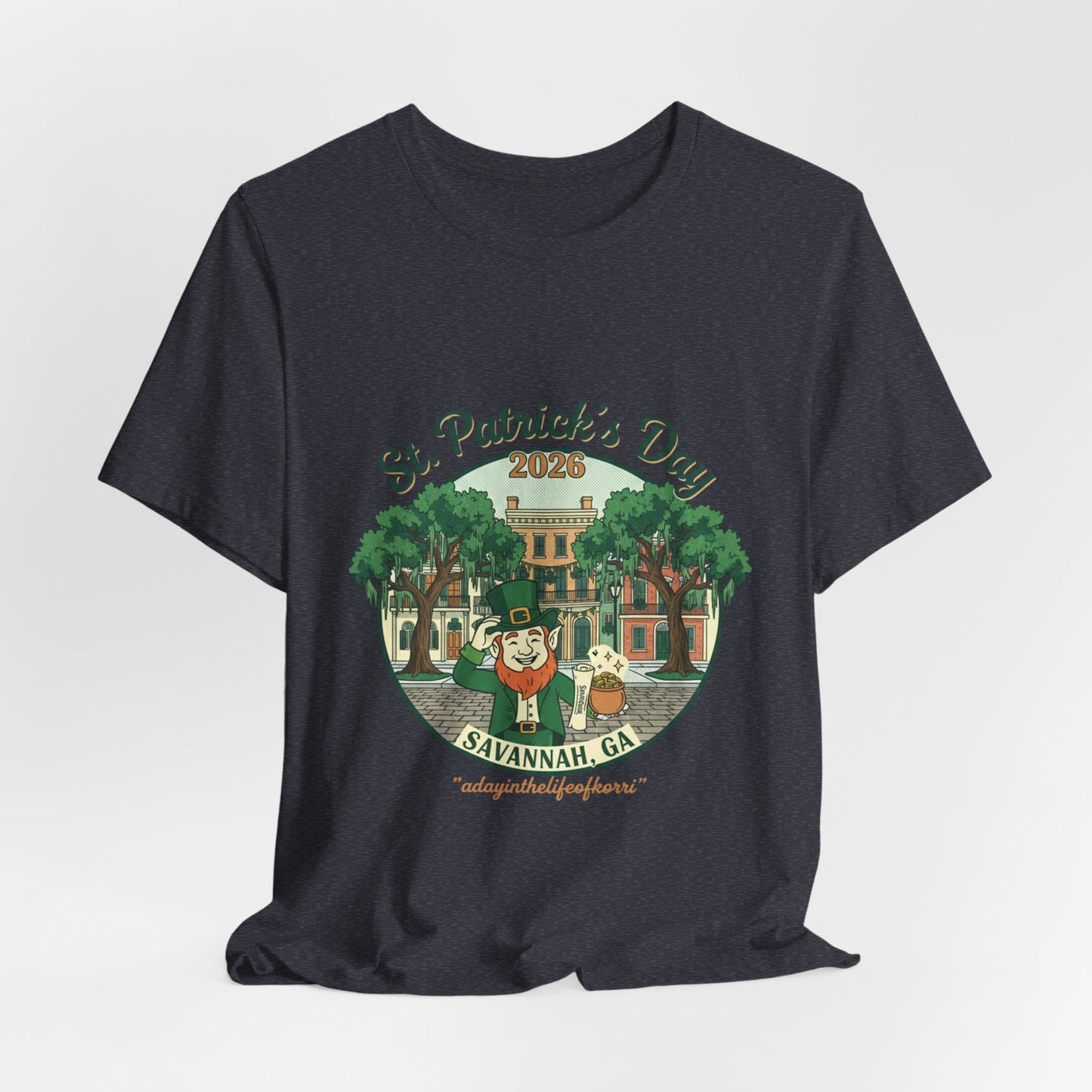 St. Patrick’s Day Savannah, GA T‑Shirt — Vintage Leprechaun Savannah Tee