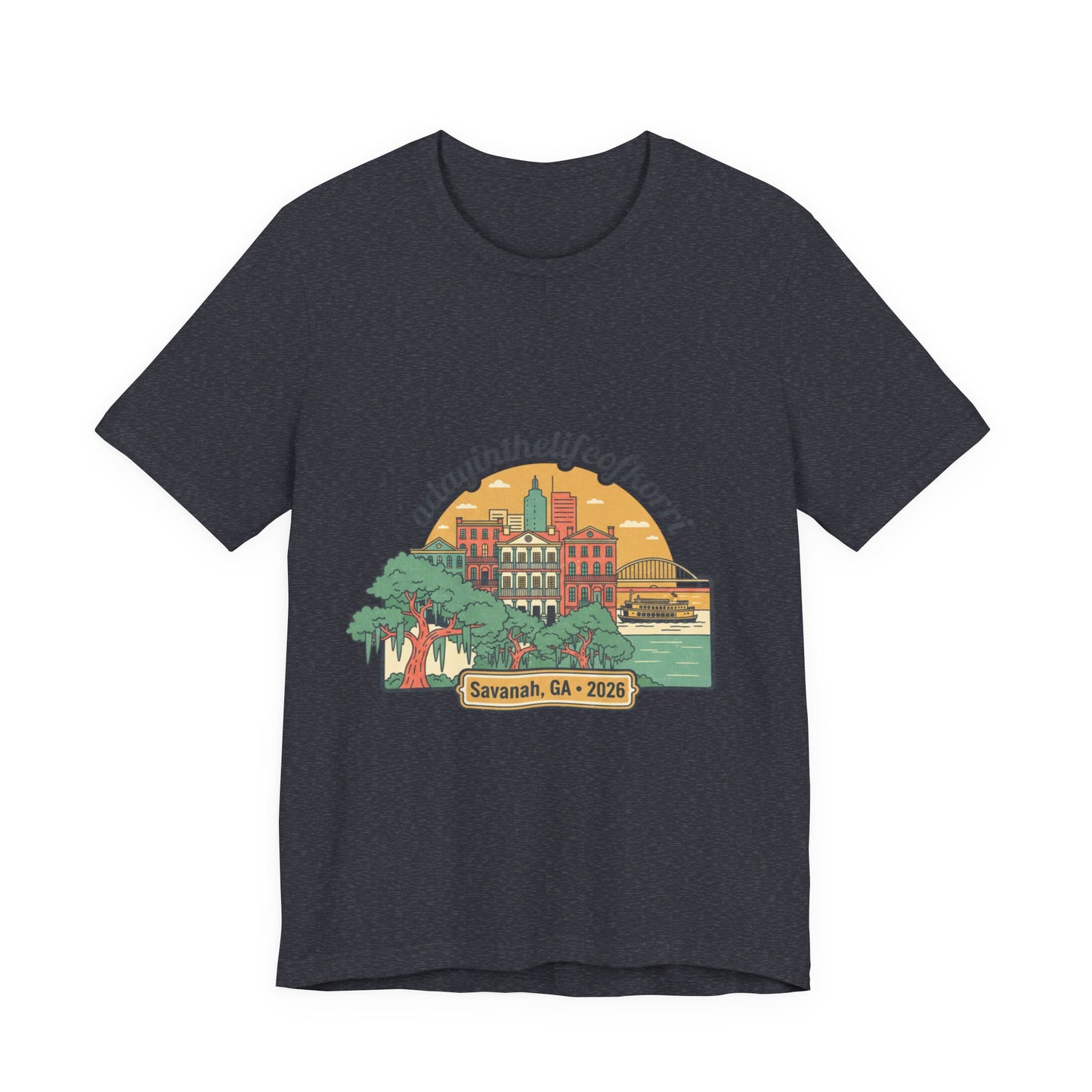 Savannah, GA 2026 Souvenir Tee — "A Day in the Life of Henri" Travel T-Shirt