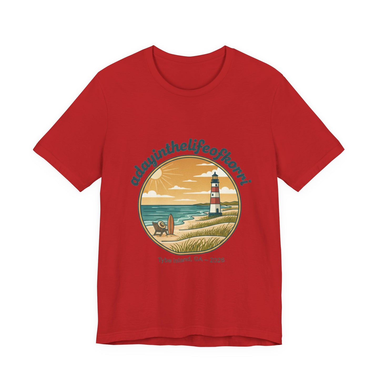 Coastal Sunset Tee — "adayinthelifeofhorry" Tybee Island Lighthouse Graphic T-Shirt
