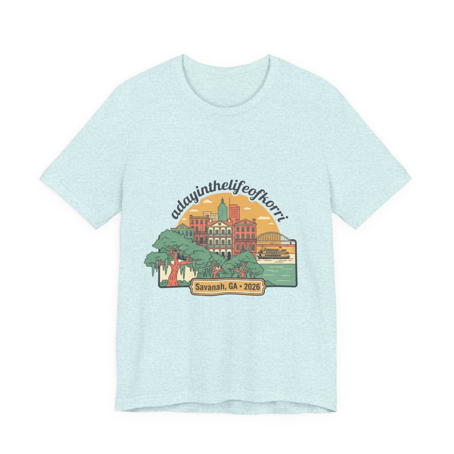 Savannah, GA 2026 Souvenir Tee — "A Day in the Life of Henri" Travel T-Shirt