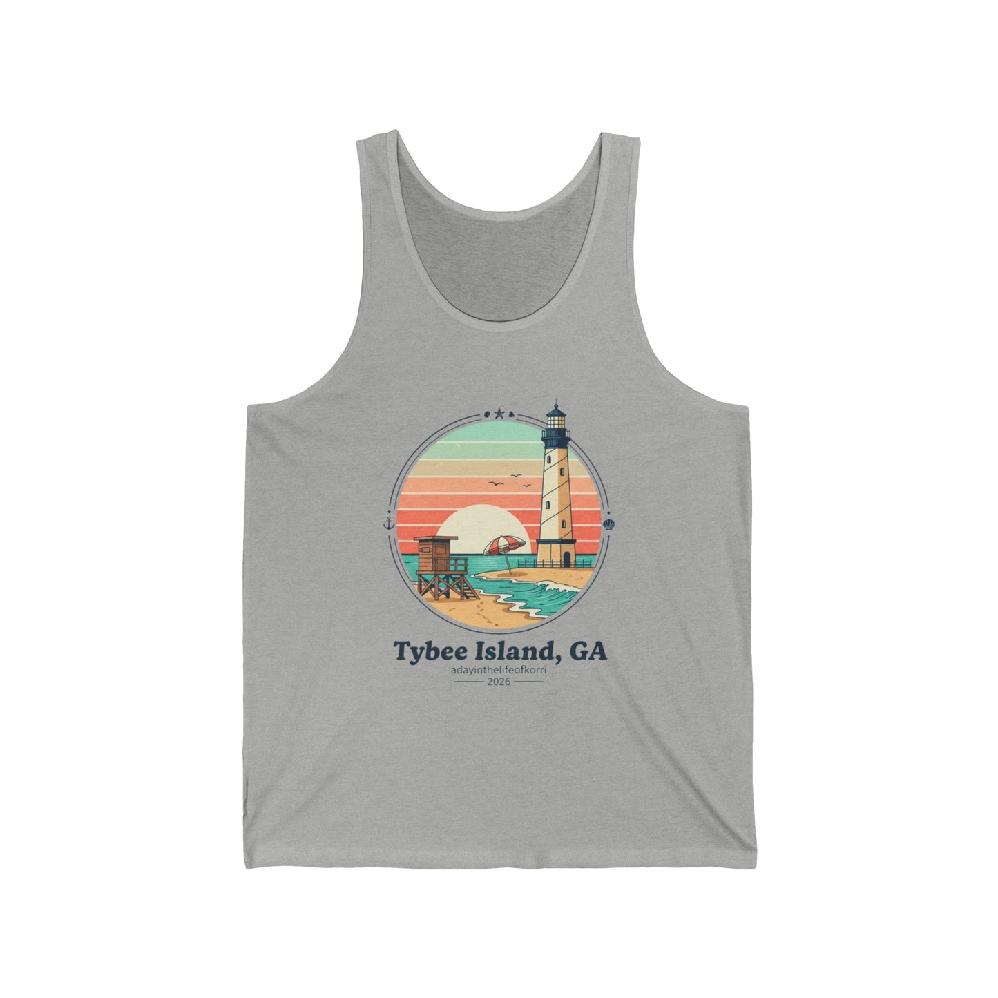 Tybee Island, GA Lighthouse Vintage Sunset Tank