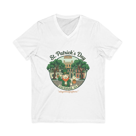 St. Patrick’s Day Savannah V-Neck Tee — Cute Savannah Irish Parade Design