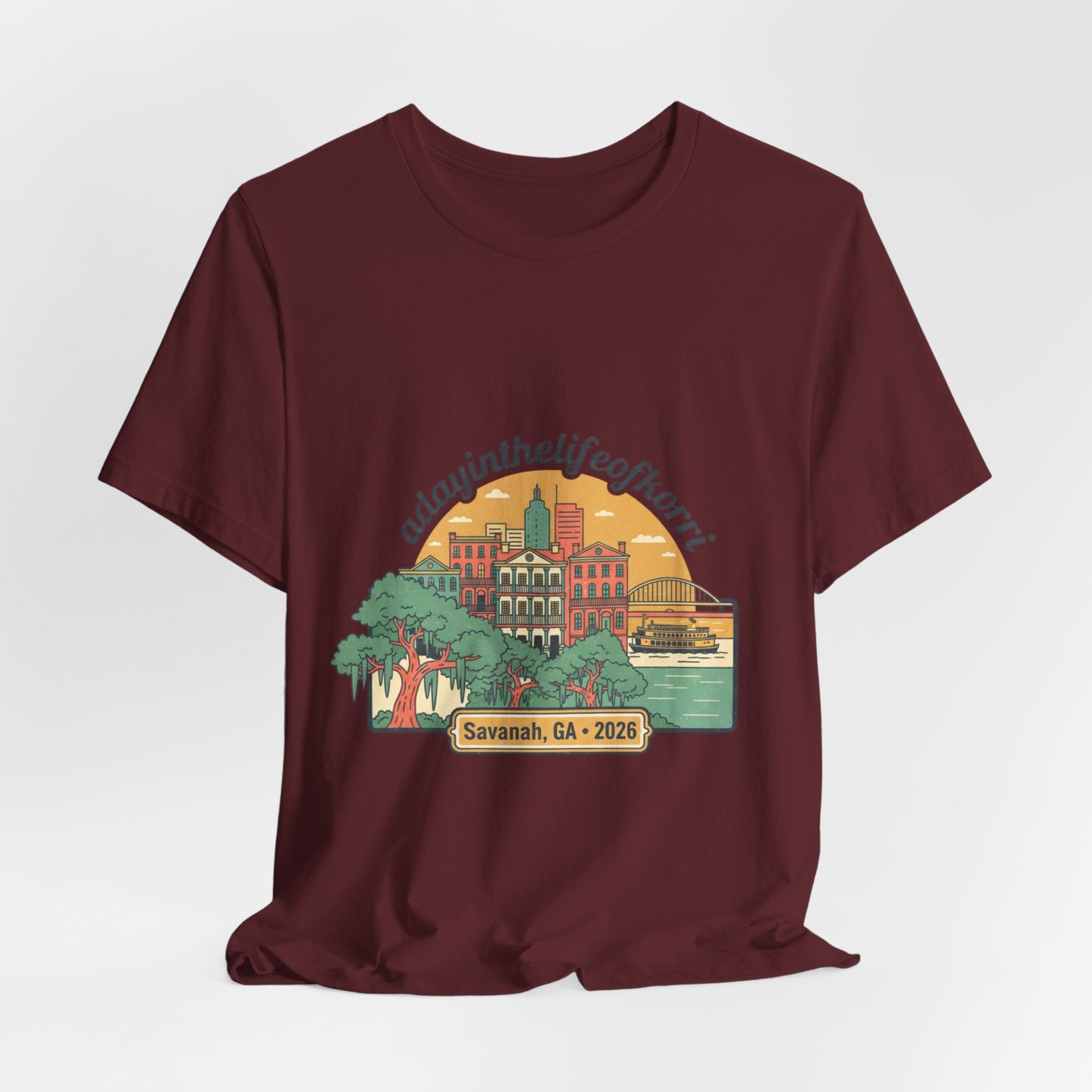 Savannah, GA 2026 Souvenir Tee — "A Day in the Life of Henri" Travel T-Shirt