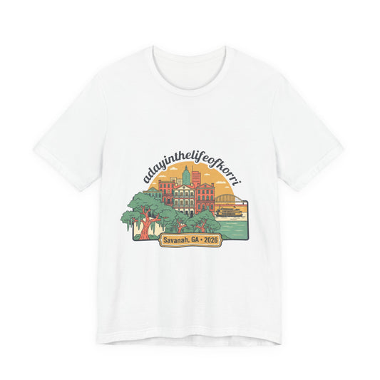 Savannah, GA 2026 Souvenir Tee — "A Day in the Life of Henri" Travel T-Shirt