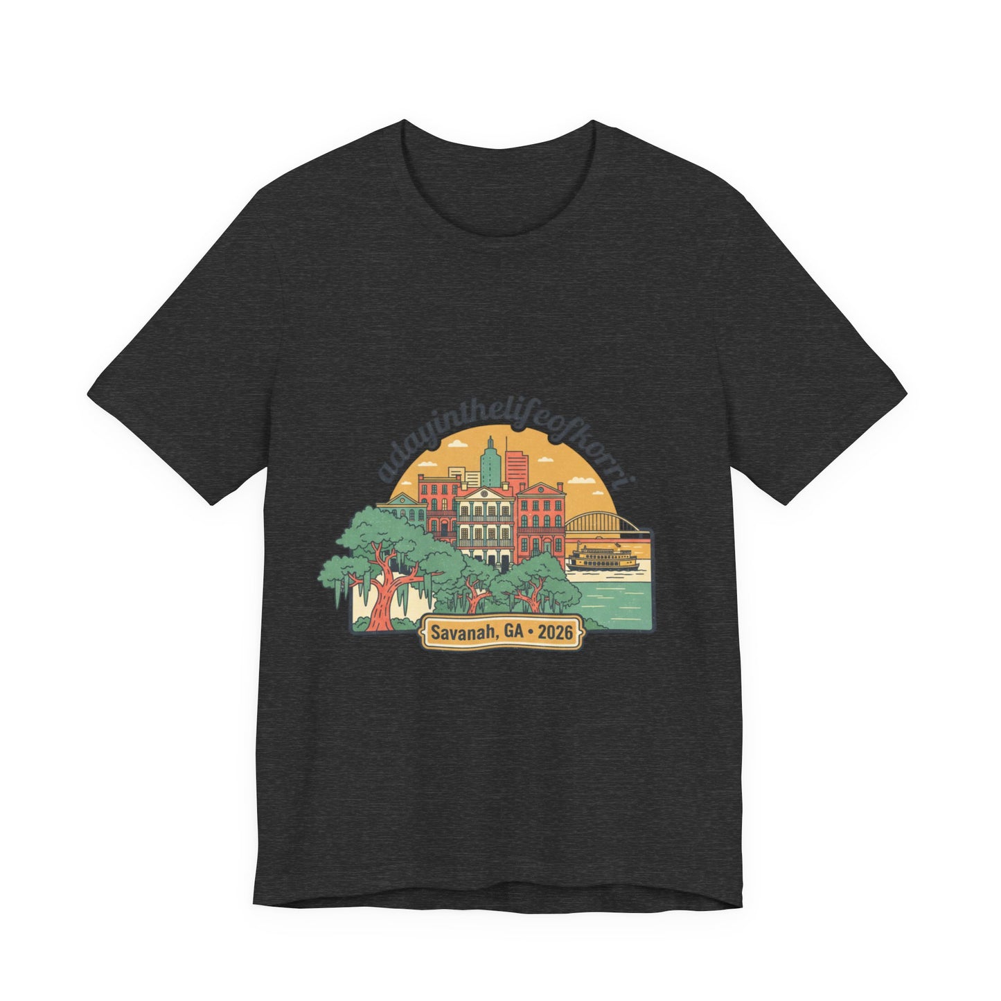 Savannah, GA 2026 Souvenir Tee — "A Day in the Life of Henri" Travel T-Shirt