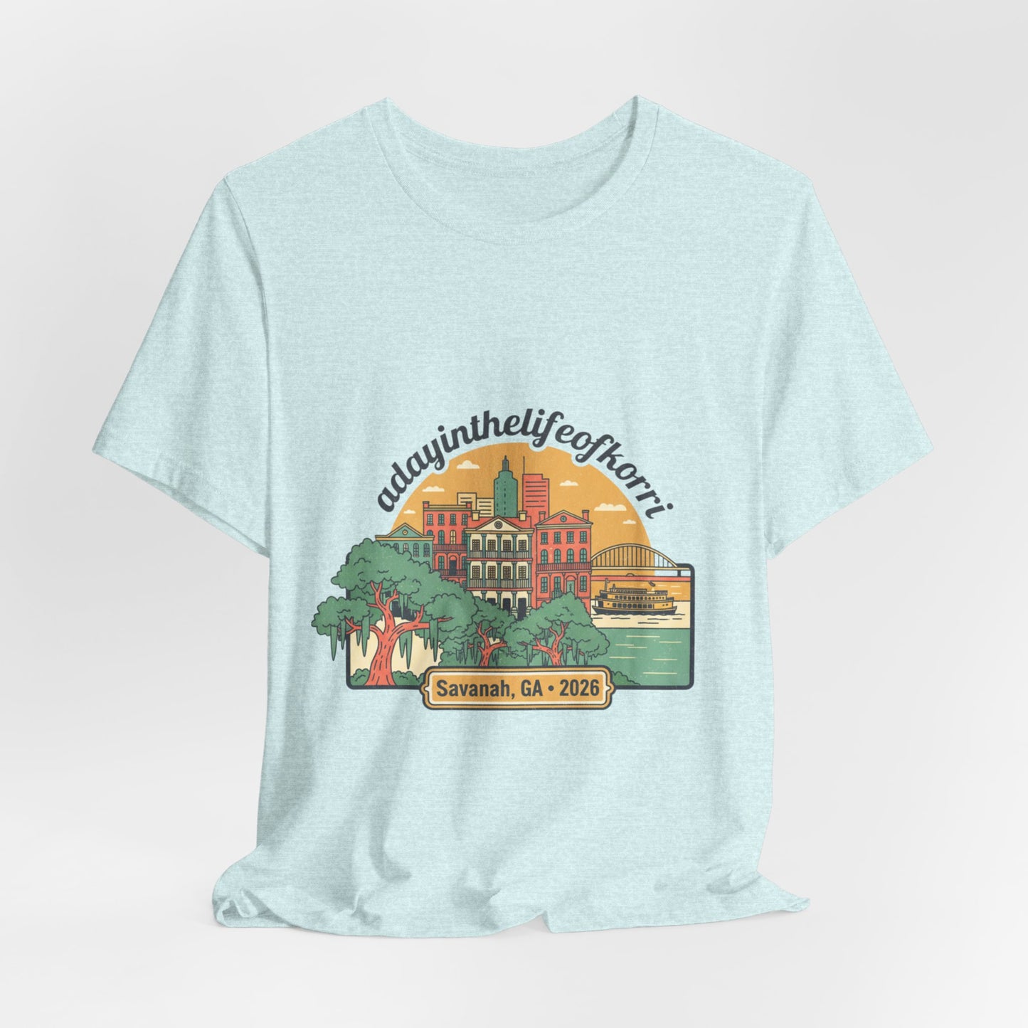 Savannah, GA 2026 Souvenir Tee — "A Day in the Life of Henri" Travel T-Shirt