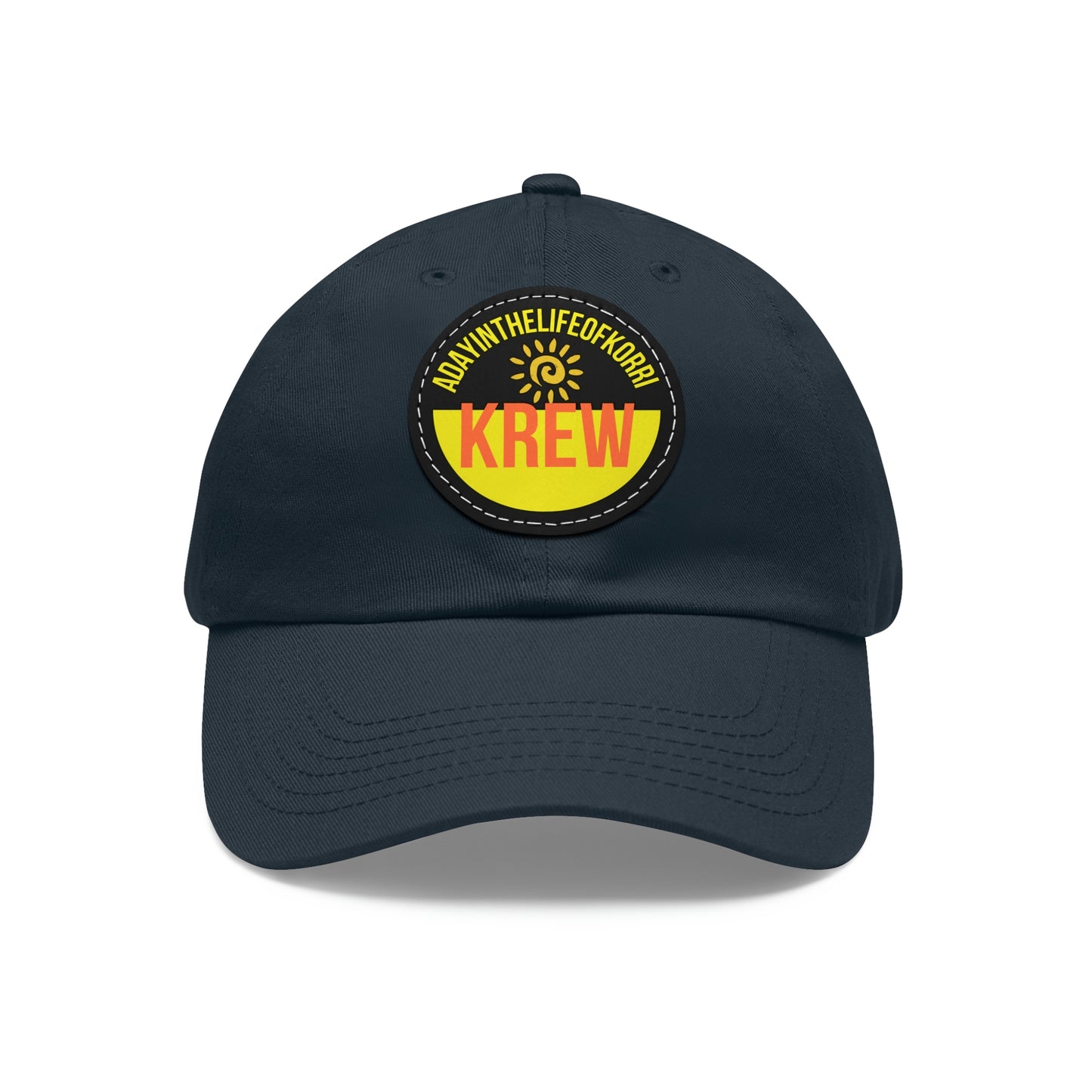 Dad Hat with Leather Patch (Round)