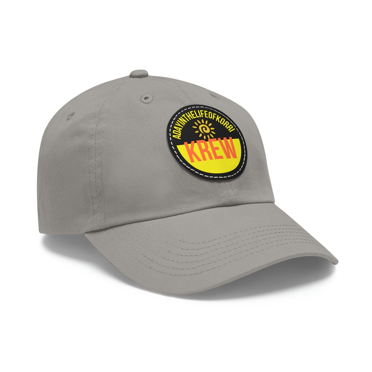 Dad Hat with Leather Patch (Round)