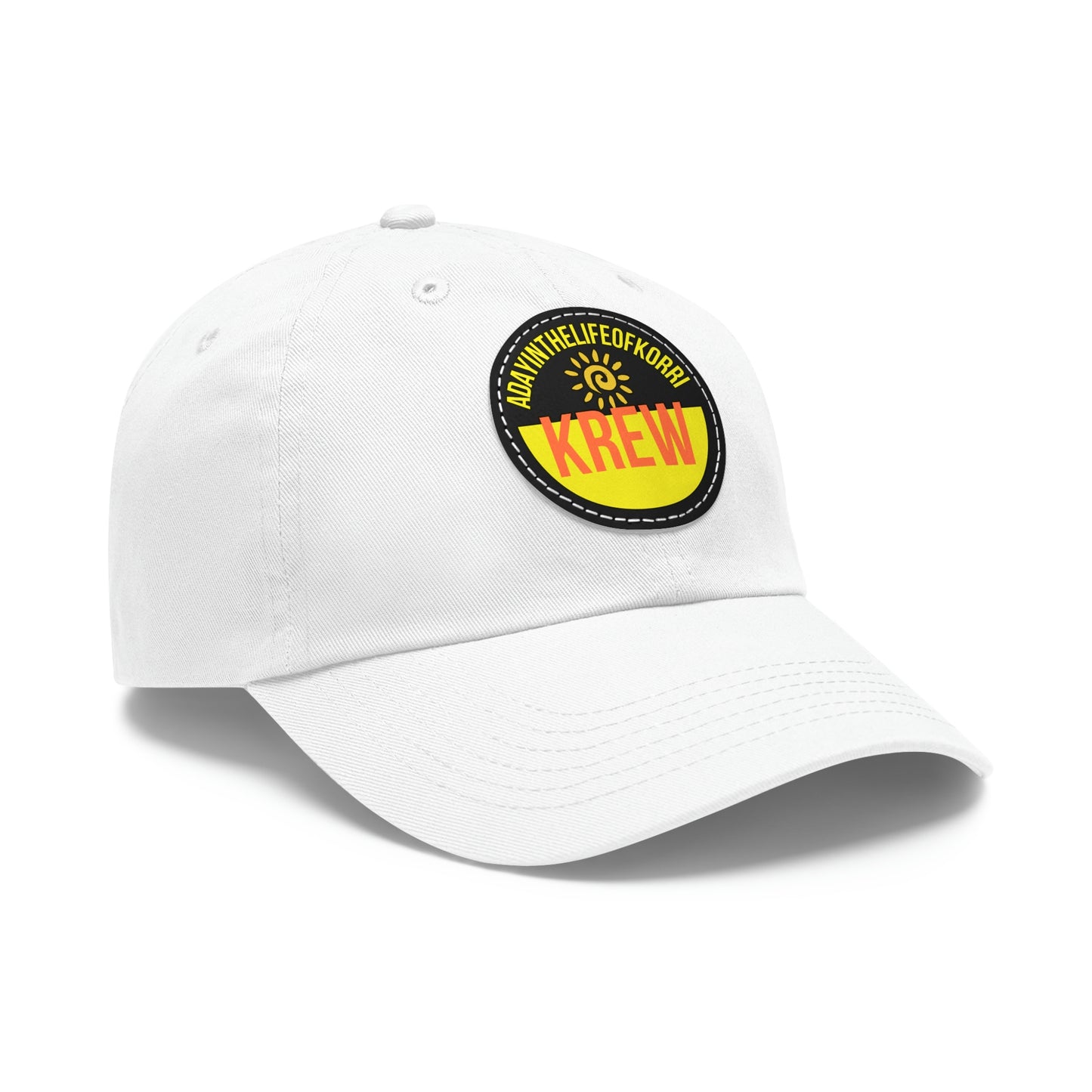 Dad Hat with Leather Patch (Round)