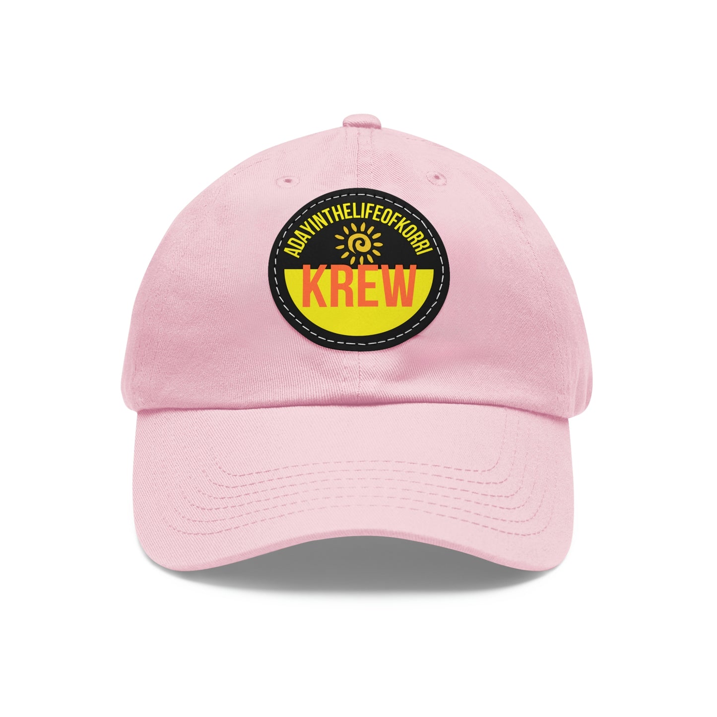 Dad Hat with Leather Patch (Round)