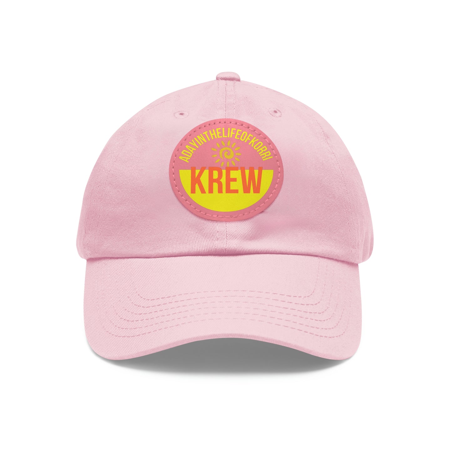 Dad Hat with Leather Patch (Round)