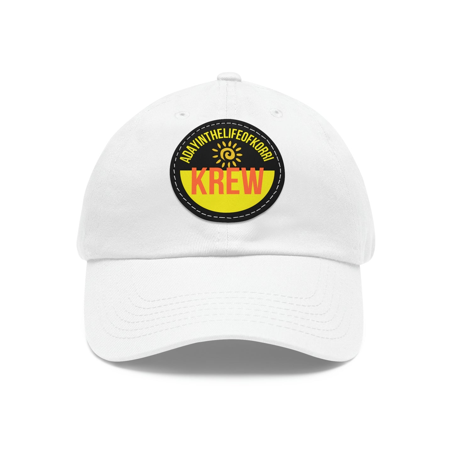 Dad Hat with Leather Patch (Round)