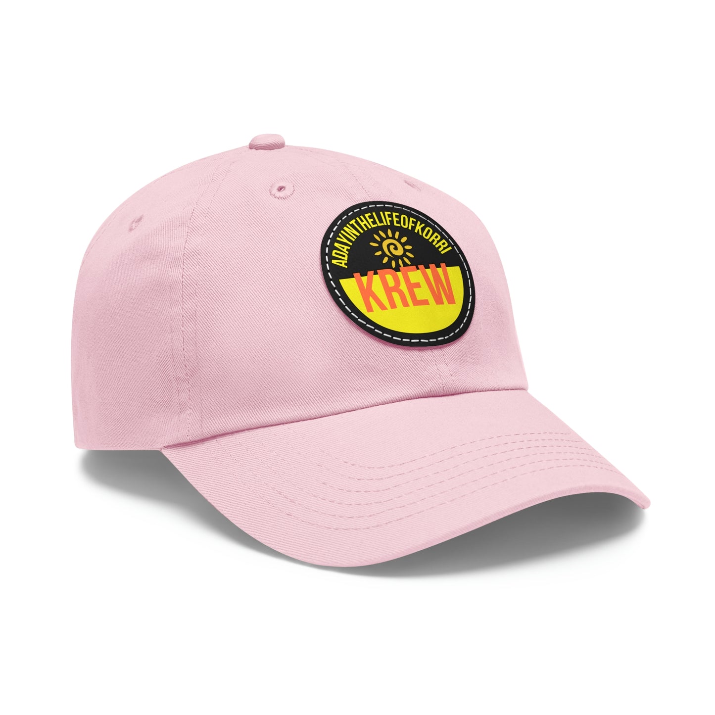 Dad Hat with Leather Patch (Round)