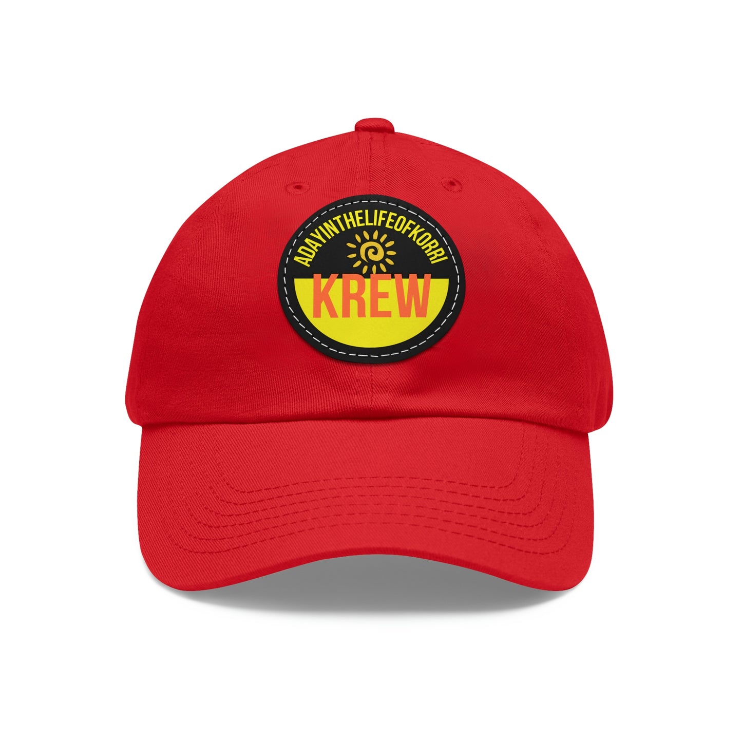 Dad Hat with Leather Patch (Round)