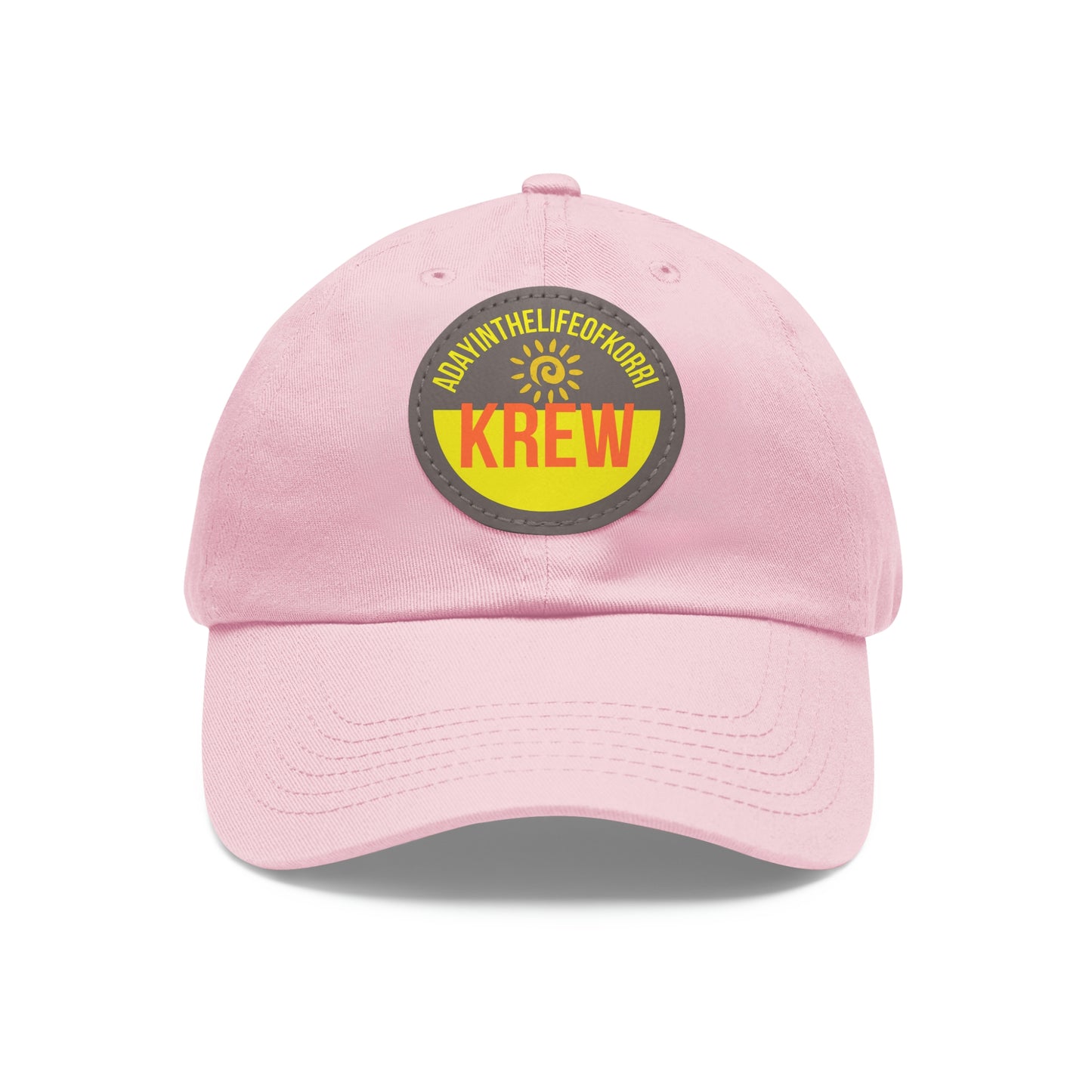 Dad Hat with Leather Patch (Round)