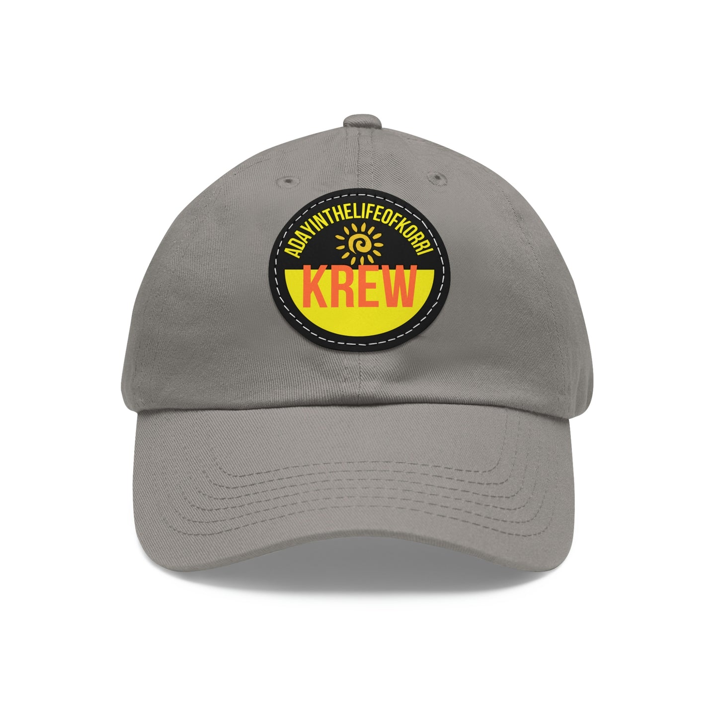 Dad Hat with Leather Patch (Round)